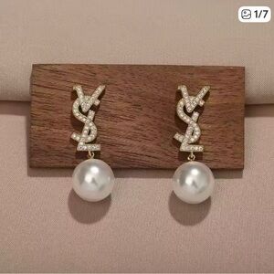 Chic Gold and Silver Pearl Earrings